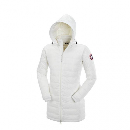 Canada Goose Shop Cheap White Camp Down Hooded jacket Womens out - Click Image to Close