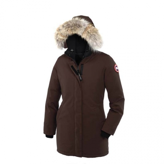 Canada Goose Shop Cheap Brown Womens Victoria Parka online - Click Image to Close