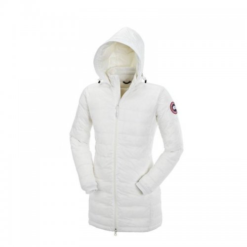 Canada Goose Shop Cheap White Camp Down Hooded jacket Womens out